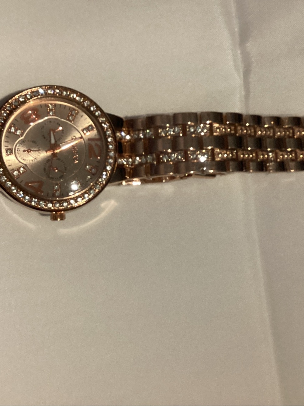 Geneva Rose Gold Crystal Bracelet Watch